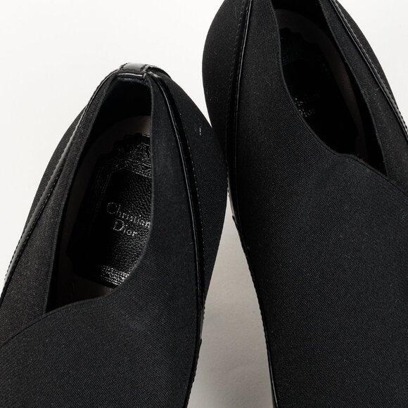 Christian Dior Black Leather Elastic Wrap Pointed Toe Stiletto Bootie - Picture 9 of 10